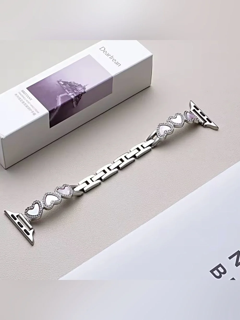 Silver Heart Link Apple Watch band 38-49 mm